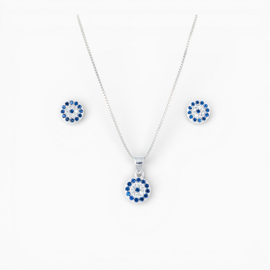 Set ojo turco'Protección Estilizada' – Plata Ley 925