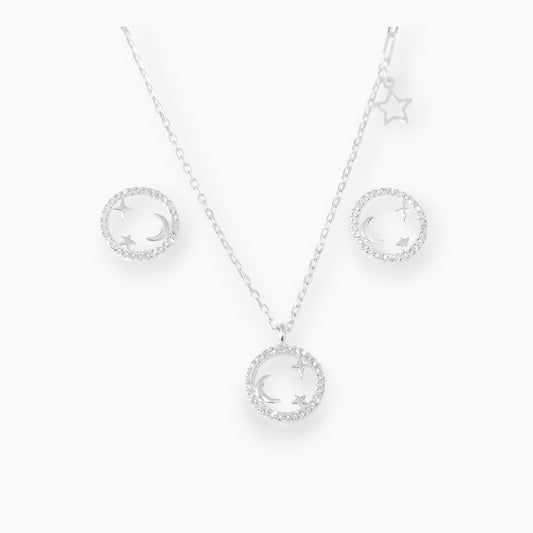 Set 'Noche Mágica' – Luna y Estrellas en Plata Ley 925