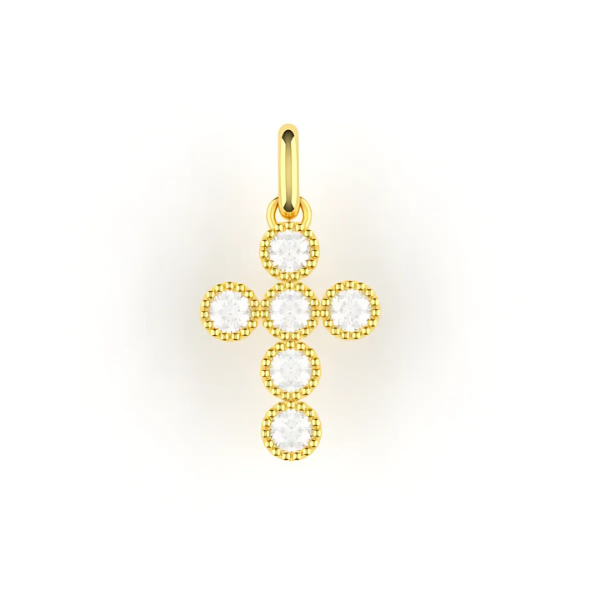 Collar Oro Cruz Gemas
