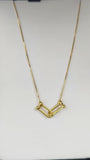 Cadena en oro 18K de tejido veneciano con dije nexo interconectado de 10x4 mm.