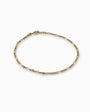  Pulsera de oro amarillo de 18 quilates con tejido tipo escalera de 2 mm de ancho y 16 cm de largo sobre fondo blanco.
