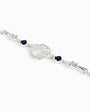 Pulsera en plata ley 925 con motivos de estrellas y circones azul profundo brillante.
