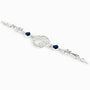 Pulsera en plata ley 925 con motivos de estrellas y circones azul profundo brillante.