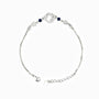 Pulsera en plata ley 925 con motivos de estrellas y circones azul profundo brillante.