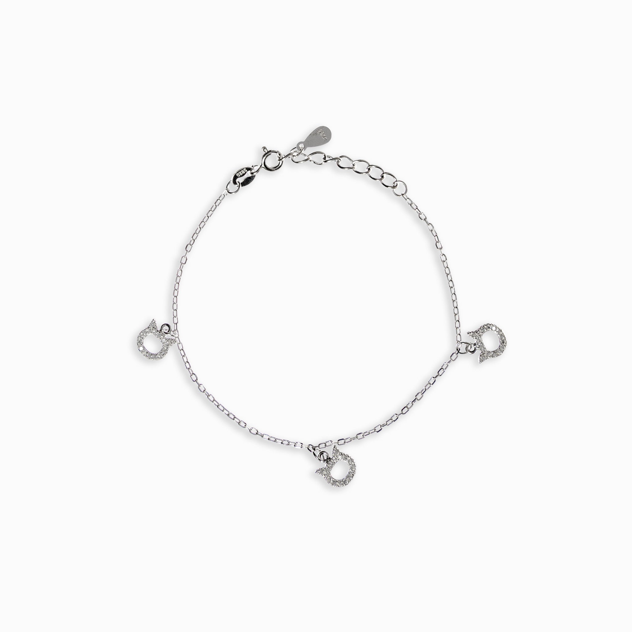 Pulsera – Plata 925 con Siluetas de Gato