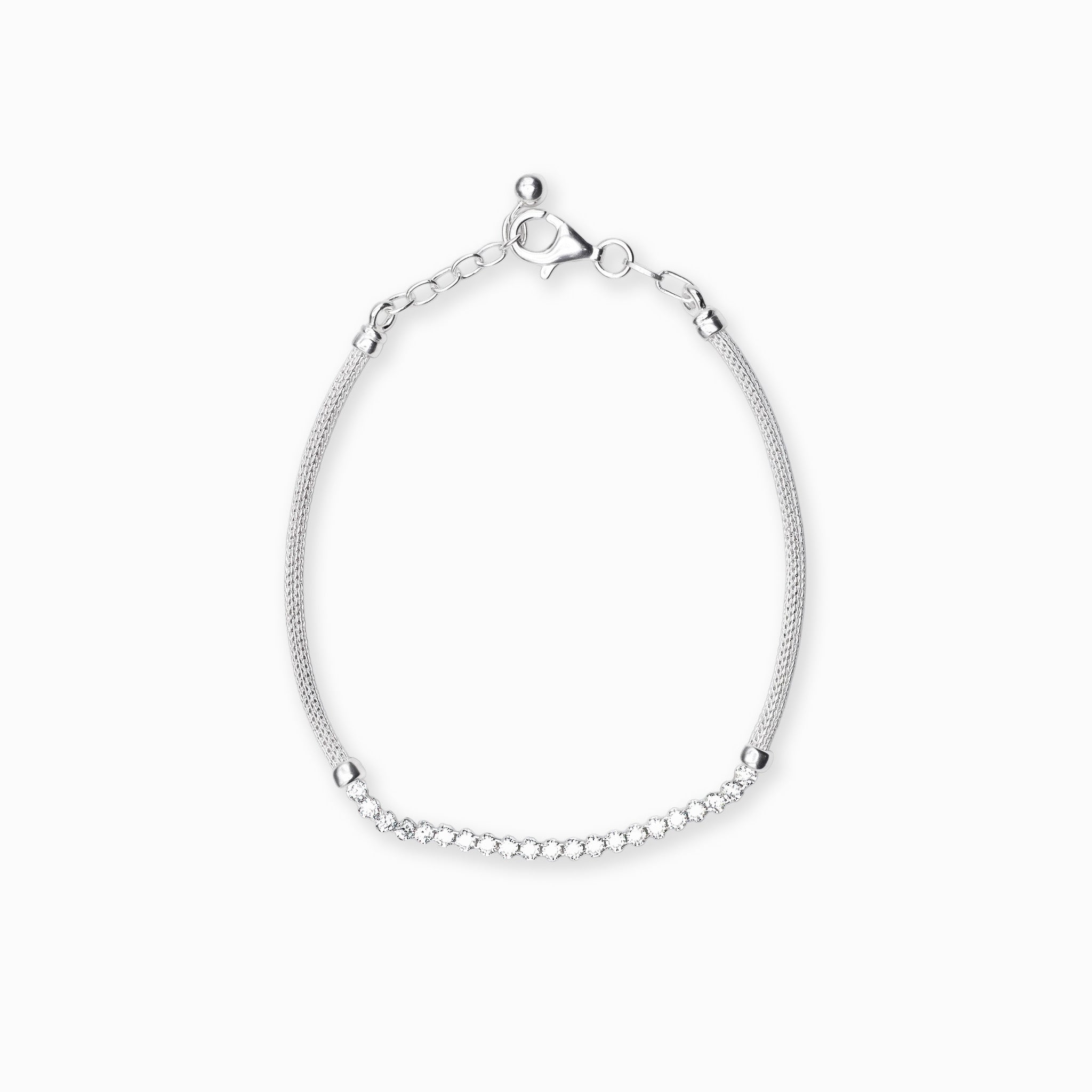Pulsera de plata ley 925 con diseño de doble eslabón entrelazado, 6 mm de grosor y broche de seguridad tipo perico sobre fondo blanco.