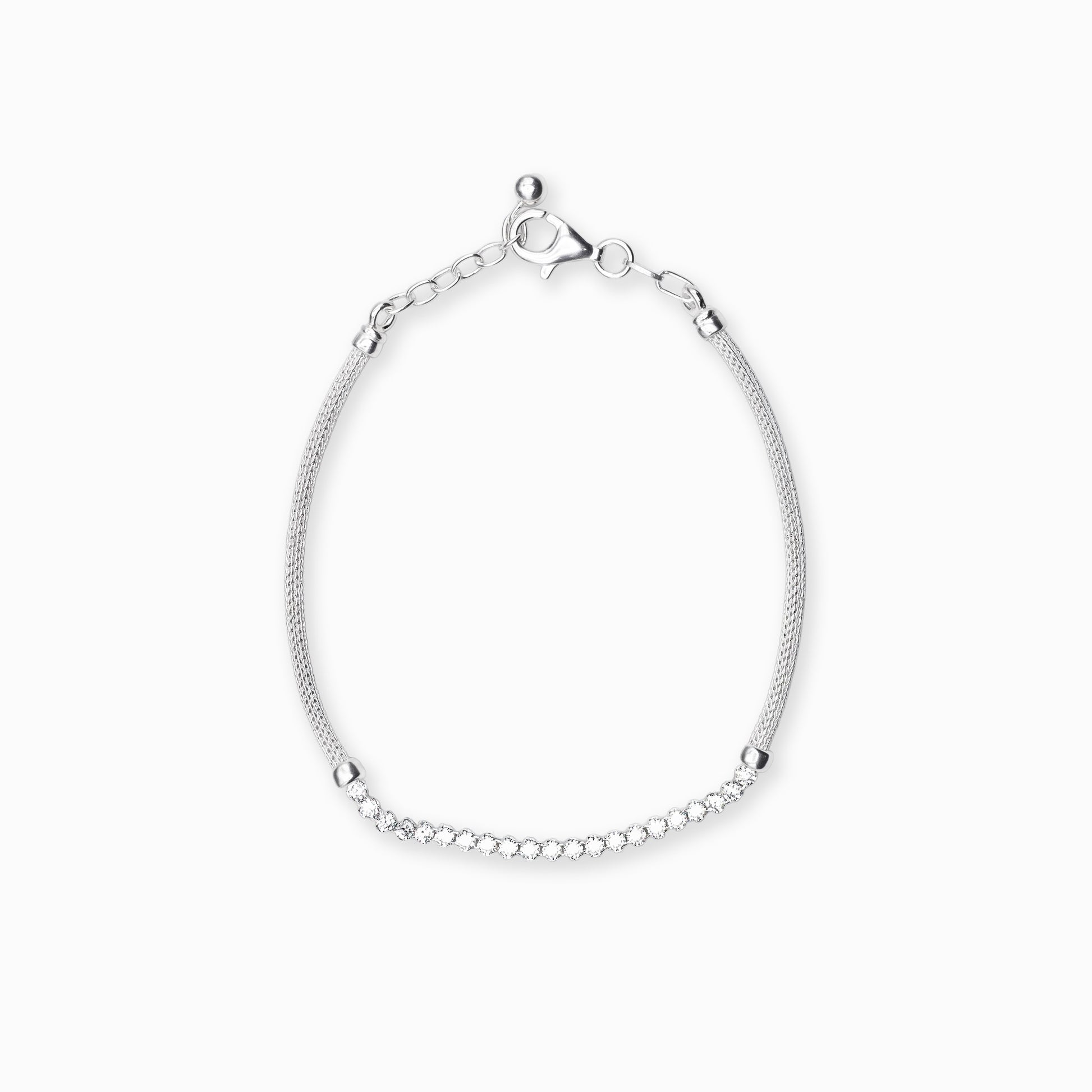 Pulsera de plata ley 925 con diseño de doble eslabón entrelazado, 6 mm de grosor y broche de seguridad tipo perico sobre fondo blanco.