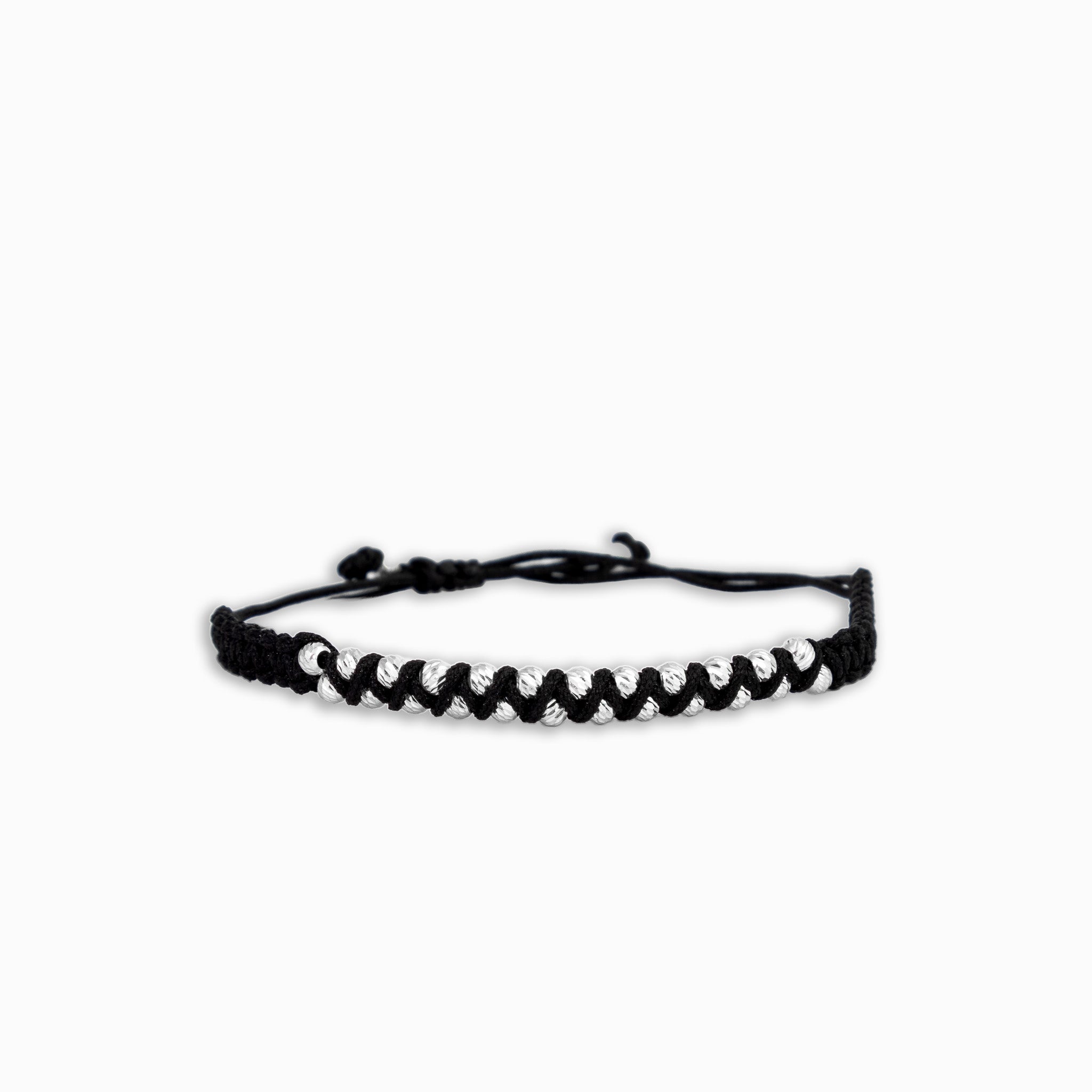 Pulsera "Destello Artesanal" – Plata 925 y Tejido Ajustable