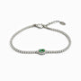 Pulsera tennis en plata ley 925 con esmeralda natural y halo de circones verdes y blancos.