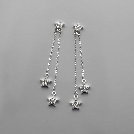 Aretes largos estrellas