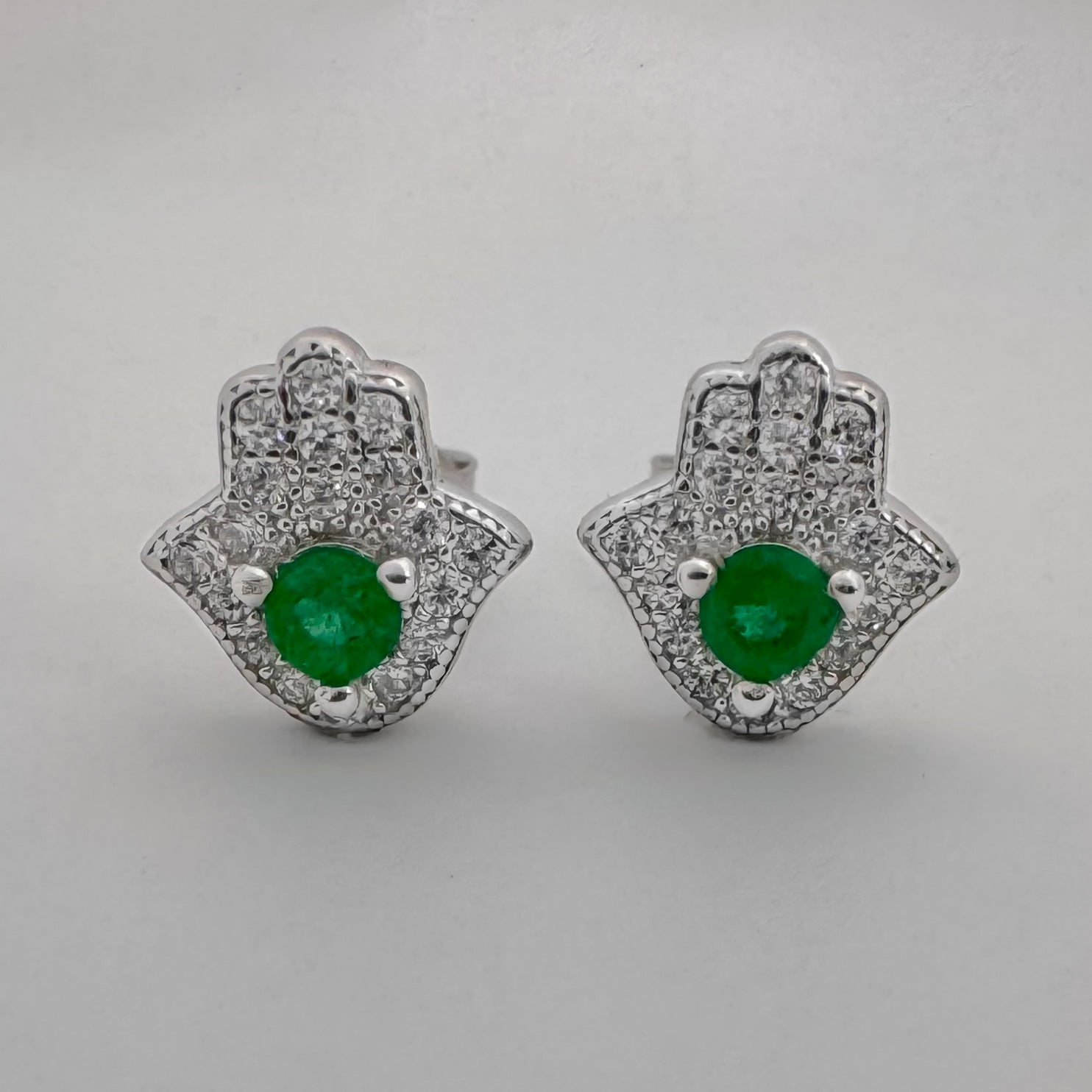Topos Mano de Hamsa con Esmeralda