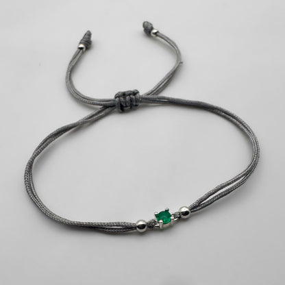 Pulsera tejida con Esmeralda