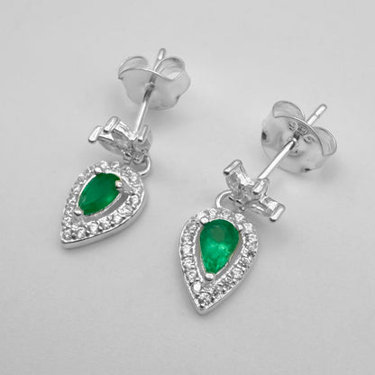 Aretes con Emeralda lágrima