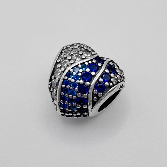 Charm Corazón Brillo Azul
