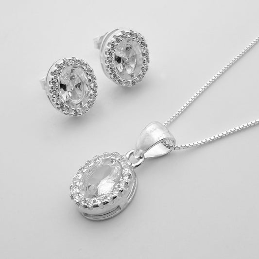 Juego marquesa ovalada blanca