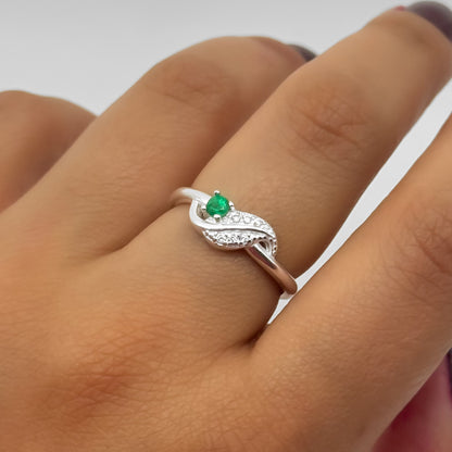 Anillo Esmeralda Hoja