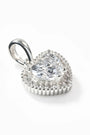Set de topos y dije corazón con circones blancos en plata ley 925 para mujer