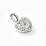 Set de topos y dije corazón con circones blancos en plata ley 925 para mujer