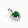 Set de topos y dije corazón con circones verdes en plata ley 925 para mujer