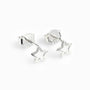 Set de topos y cadena con estrellas enlazadas en plata ley 925 engastadas con circones.