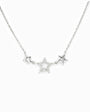 Set de topos y cadena con estrellas enlazadas en plata ley 925 engastadas con circones.