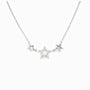 Set de topos y cadena con estrellas enlazadas en plata ley 925 engastadas con circones.