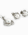 Set de topos y dije de perla y flor en plata ley 925 con cadena de 50 cm