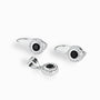 Set de joyas diseño roseta en plata ley 925 con circon negro.