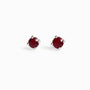 Topos mini botón en plata ley 925 con rubíes naturales rojos en engaste de cuatro garras.