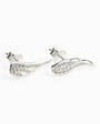 Topos con diseño de alas de 16x5 mm en plata ley 925 con circones blancos