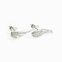 Topos con diseño de alas de 16x5 mm en plata ley 925 con circones blancos
