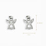 Topos miniatura con forma de ángel en plata ley 925 y circones de 8.8x7 mm