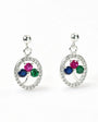 Topos árbol con circones de colores en plata ley 925 para mujer