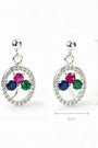 Topos árbol con circones de colores en plata ley 925 para mujer
