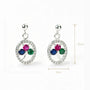 Topos árbol con circones de colores en plata ley 925 para mujer