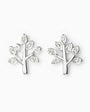 Topos con diseño de árbol de la vida de 9.5x8 mm en plata ley 925 con circones.