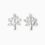 Topos con diseño de árbol de la vida de 9.5x8 mm en plata ley 925 con circones.