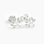 Topos con diseño de árbol de la vida de 9.5x8 mm en plata ley 925 con circones.