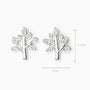 Topos con diseño de árbol de la vida de 9.5x8 mm en plata ley 925 con circones.