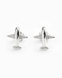 : Topos con diseño de avioncitos de 11x10 mm en plata ley 925 con circones
