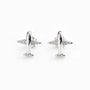: Topos con diseño de avioncitos de 11x10 mm en plata ley 925 con circones