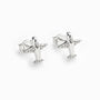 : Topos con diseño de avioncitos de 11x10 mm en plata ley 925 con circones