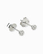 Topos miniatura en forma de botón redondo de 3 mm en plata ley 925 con circones