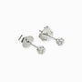 Topos miniatura en forma de botón redondo de 3 mm en plata ley 925 con circones