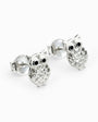 Topos con diseño de búho calado de 8.5x5.6 mm en plata ley 925