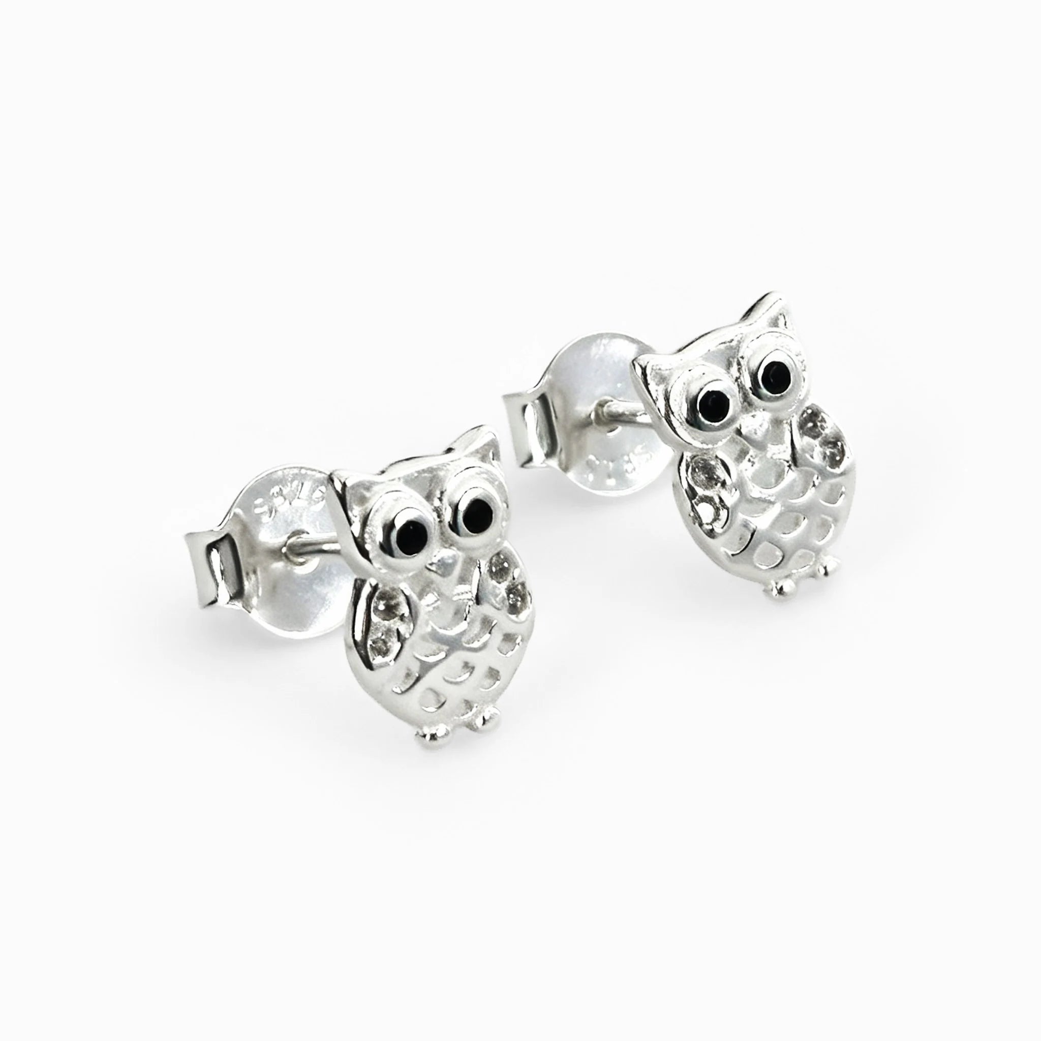 Topos con diseño de búho calado de 8.5x5.6 mm en plata ley 925