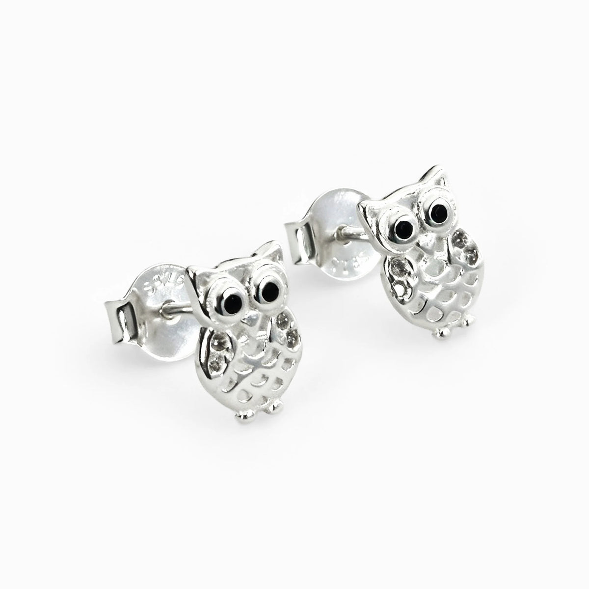 Topos con diseño de búho calado de 8.5x5.6 mm en plata ley 925