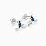 Topos con diseño de colibrí azul de 8.5x9 mm en plata ley 925 y circones