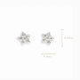 Topos en forma de estrella mini de 4.4x4.4 mm en plata ley 925 con circones