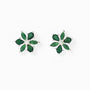 Topos florales de 8 mm en plata ley 925 con circones verdes y circon blanco centra